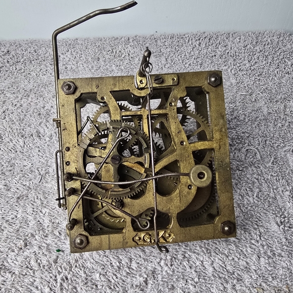 Vintage G.K.Brass Mechanical Wall Clock Movement - Picture 9 of 9
